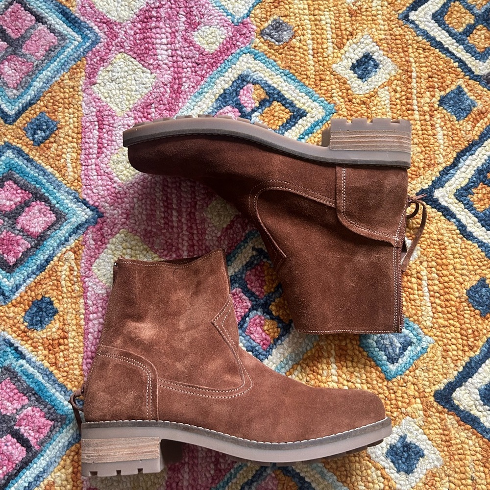 Brown Suede Heeled Boots